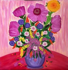 Voir le détail de cette oeuvre: Vase fleurs sur table